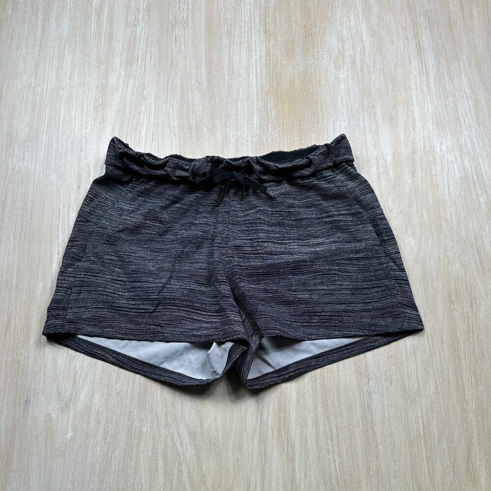Lululemon Tracker Heather Lux Multi Gray Low Rise Lined Running Shorts 10